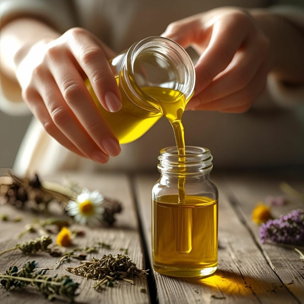 préparation d’une huile de massage maison - Flora Natura